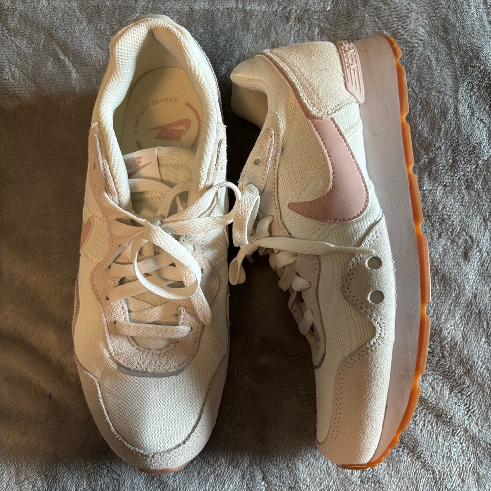 Nike Cream and Pink Athletic Shoes